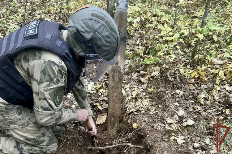 Взрывотехники Росгвардии обследовали обнаруженный артиллерийский боеприпас в ЕАО