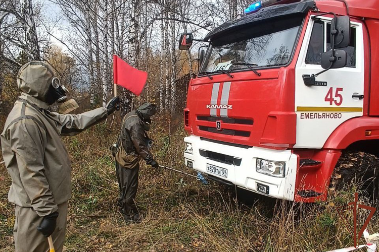 Специалисты РХБ защиты красноярского соединения Сибирского округа Росгвардии приняли участие в тактико-специальном занятии