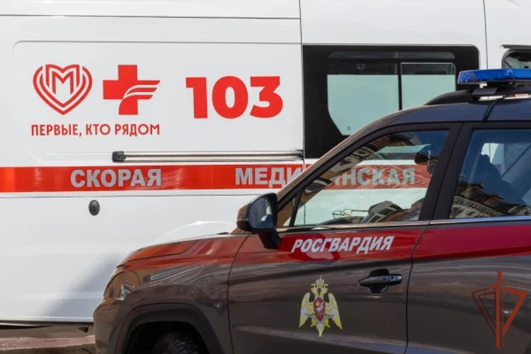 В Москве росгвардейцы помогли велосипедисту, пострадавшему в ДТП (видео)
