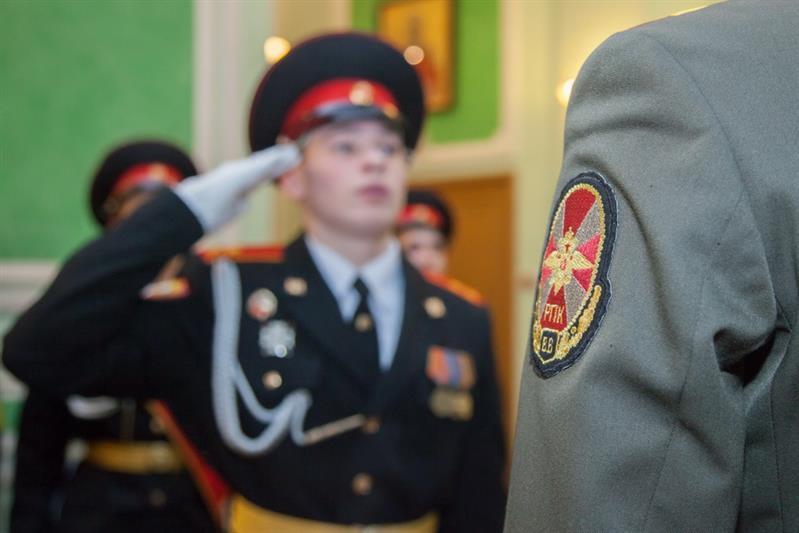 Тренировка кадет МПКУ им. Шолохова ВНГ РФ в Президентском полку ФСО России