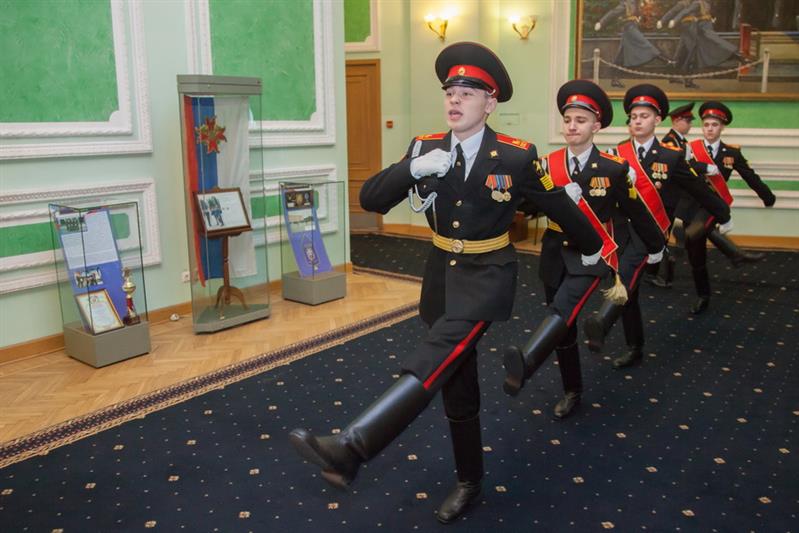 Тренировка кадет МПКУ им. Шолохова ВНГ РФ в Президентском полку ФСО России