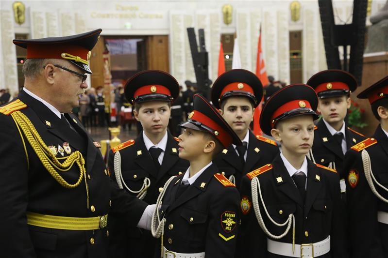 Тренировка кадет МПКУ им. Шолохова ВНГ РФ в Президентском полку ФСО России