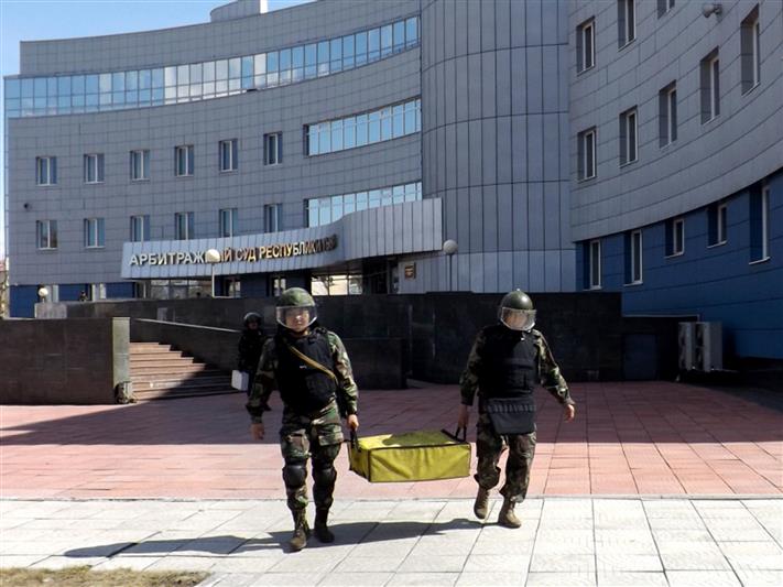 В республике Тыва сотрудники Росгвардии приняли участие в совместном учении с представителями республиканского арбитражного суда 