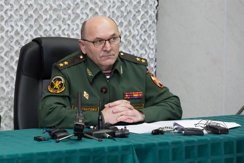 Начальник инженерного управления Росгвардии генерал-лейтенант Александр Заровнятных провел брифинг