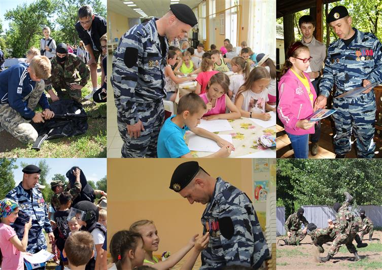 Бойцы оренбургского ОМОНа провели  военно-патриотическую акцию для детей, отдыхающих в летних лагерях