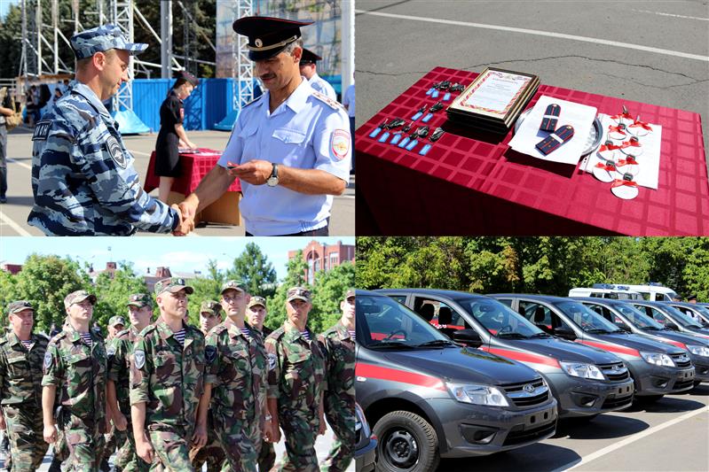В Саратове на совместном гарнизонном разводе правоохранителей сотрудникам Росгвардии вручили ключи от 8 квартир и 13 новых служебных автомобилей