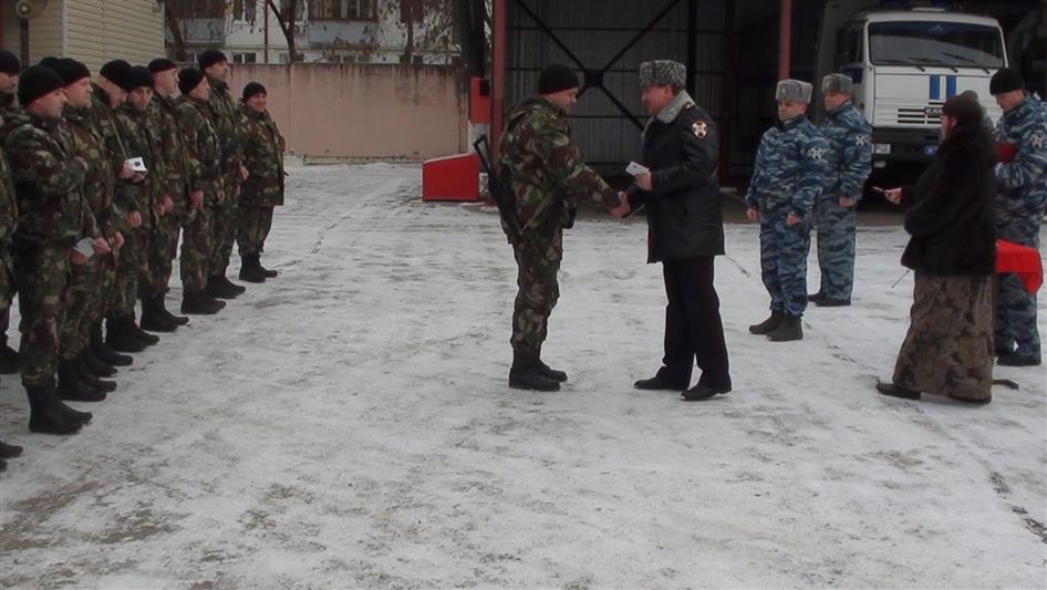 Сотрудники калужского ОМОНа вернулись из служебной командировки