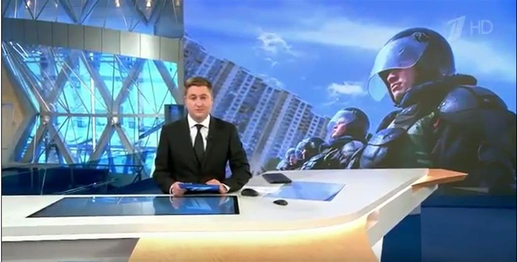 Сюжет "27 марта — День войск национальной гвардии РФ" корреспондента Сергея Зенина  в программе "Новости" Первого канала