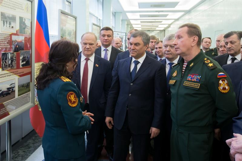 Генерал армии Виктор Золотов и Вячеслав Володин открыли в Государственной думе экспозицию, посвящённую Дню войск национальной гвардии России (фото, видео)