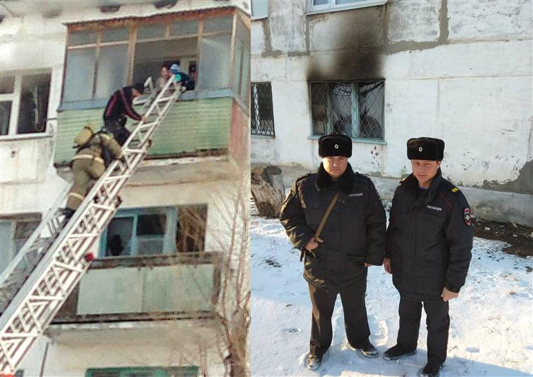 В Самарской области сотрудники Росгвардии помогли провести эвакуацию женщины с детьми во время пожара 