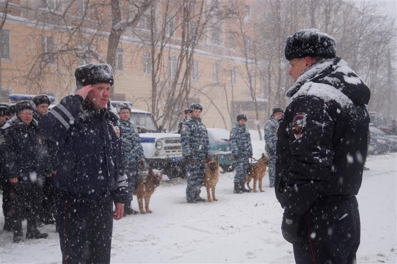 В Мурманске состоялся общегородской развод нарядов Росгвардии и полиции
