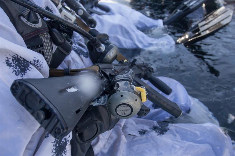 Боевые пловцы Росгвардии показали своё мастерство в ходе брифинга контр-адмирала Андрея Шатаева (фото, видео)
