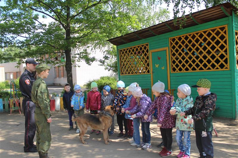 Вологодские росгвардейцы научили дошколят дрессуре служебных собак