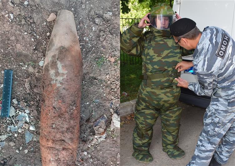В Оренбургской области взрывотехники ОМОН обследовали неразорвавшийся боеприпас 