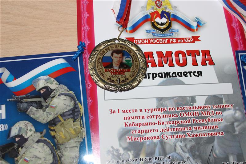  Росгвардейцы Кабардино-Балкарии почтили памяти старшего лейтенанта милиции Султана Мисрокова теннисным турниром