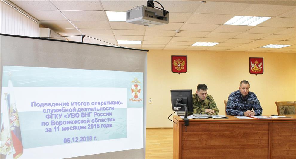Начальник управления вневедомственной охраны по Воронежской области  подвел итоги служебно-боевой деятельности подчиненных в текущем году