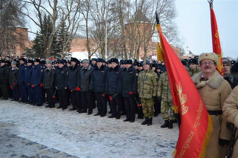 Росгвардейцы приняли участие в митинге, посвященном 75-й годовщине со дня освобождения Великого Новгорода от немецко-фашистских захватчиков