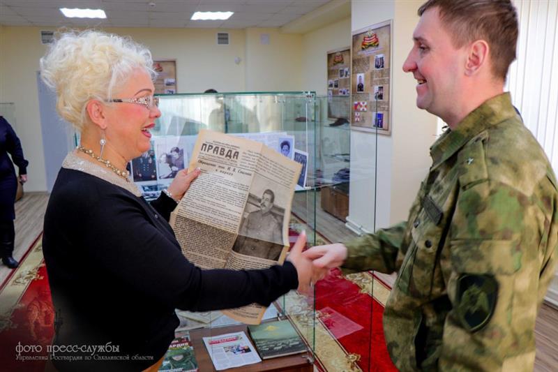  В Управлении Росгвардии по Сахалинской области состоялось открытие экспозиции «По следам военной журналистики» 