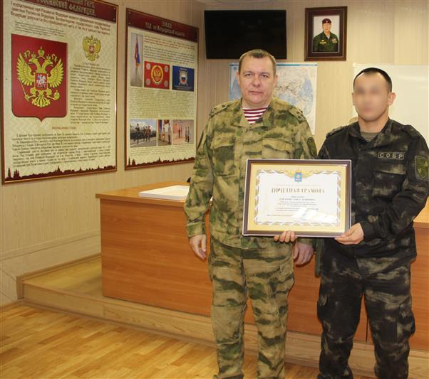 Начальник Управления Росгвардии по Астраханской области поздравил СОБР «Каспий» с 26-летием