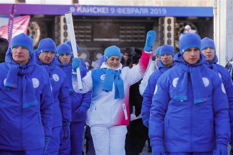 Охраняемый росгвардейцами огонь зимней универсиады побывал в Канске