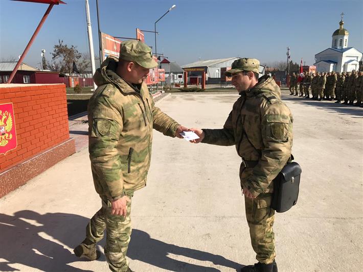 В воинских частях Росгвардии с дислокацией в Чеченской Республике прошли торжественные мероприятия ко Дню Росгвардии 