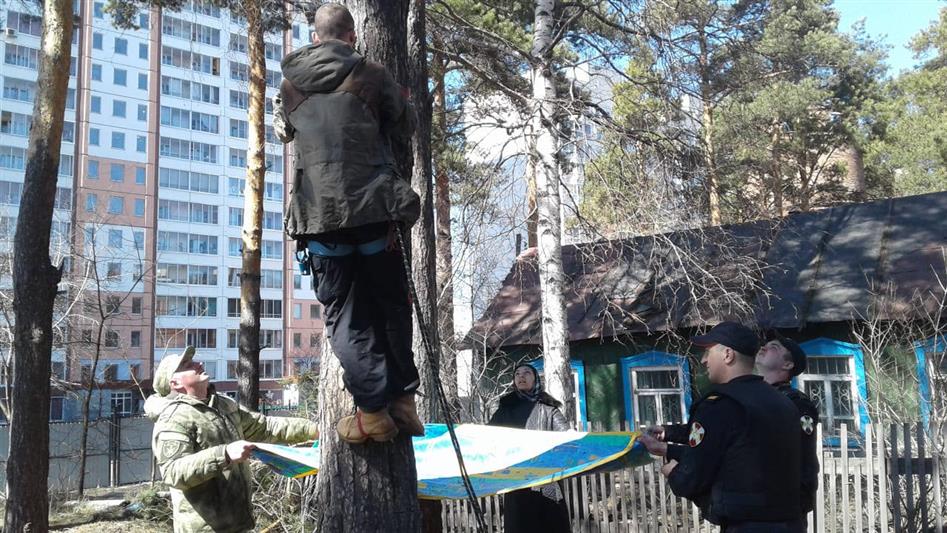 В Томске альпинист и сотрудники Росгвардии спасли домашнее животное (фото, видео)
