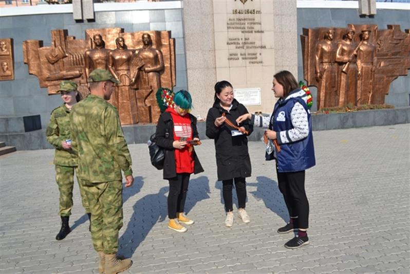 В Бурятии росгвардейцы поддержали всероссийскую акцию «Георгиевская лента»