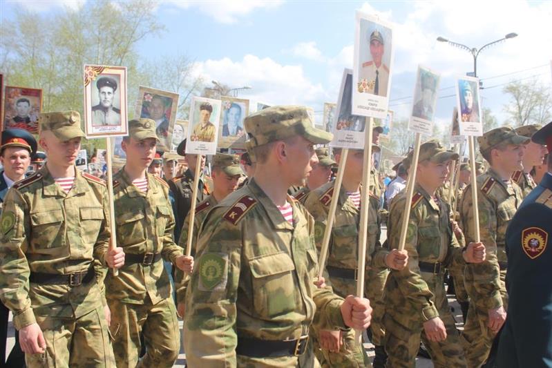 Парадные расчеты Пермского военного института Росгвардии приняли участие в праздничном мероприятии, посвященном Дню Победы