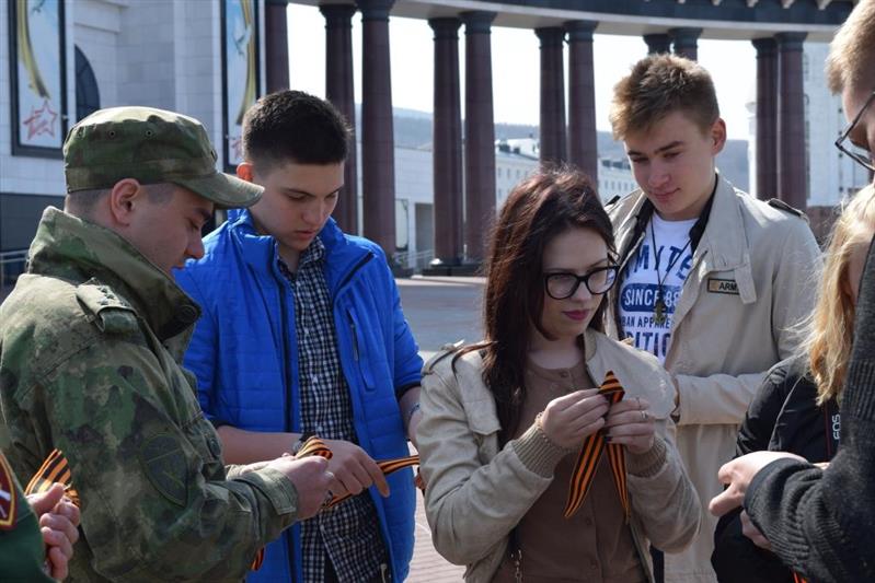 Сахалинские росгвардейцы приняли участие в акции «Георгиевская лента»