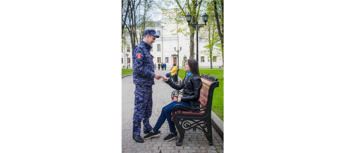 Акцию «Георгиевская лента» поддержали новгородские росгвардейцы 