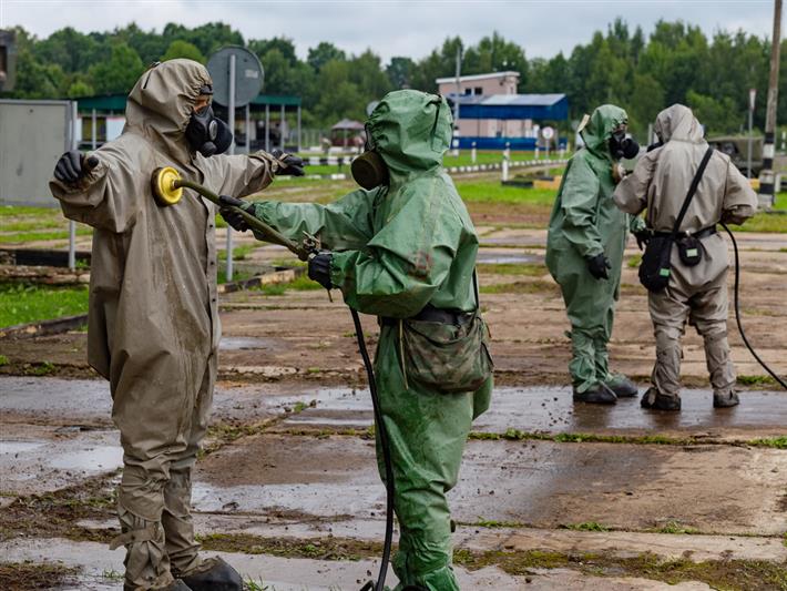 В Подмосковье проведен полевой выход подразделений РХБ защиты Росгвардии (фото, видео)