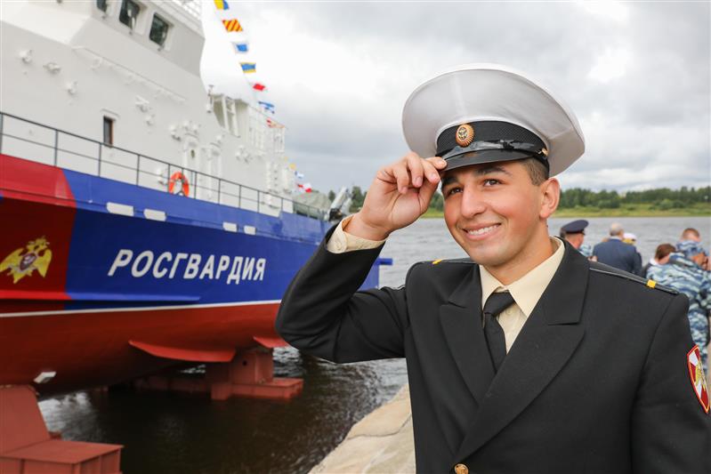 Состоялся спуск на воду третьего катера проекта «Грачонок» для Росгвардии