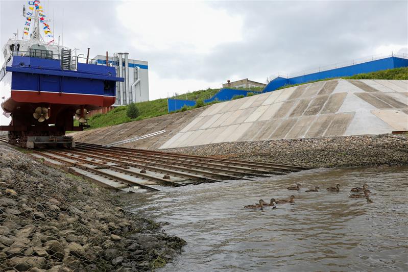 Состоялся спуск на воду третьего катера проекта «Грачонок» для Росгвардии