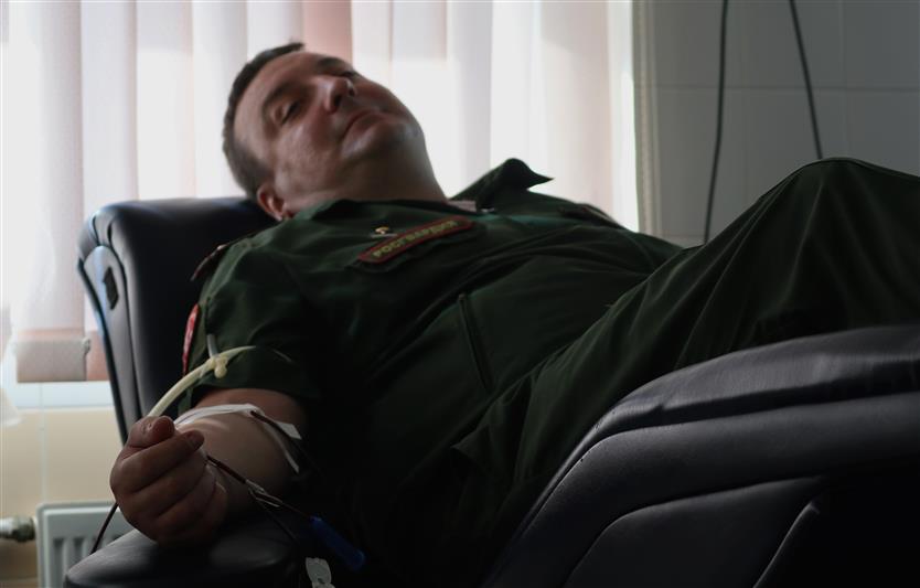 Военнослужащие Центрального округа Росгвардии приняли участие в донорской акции