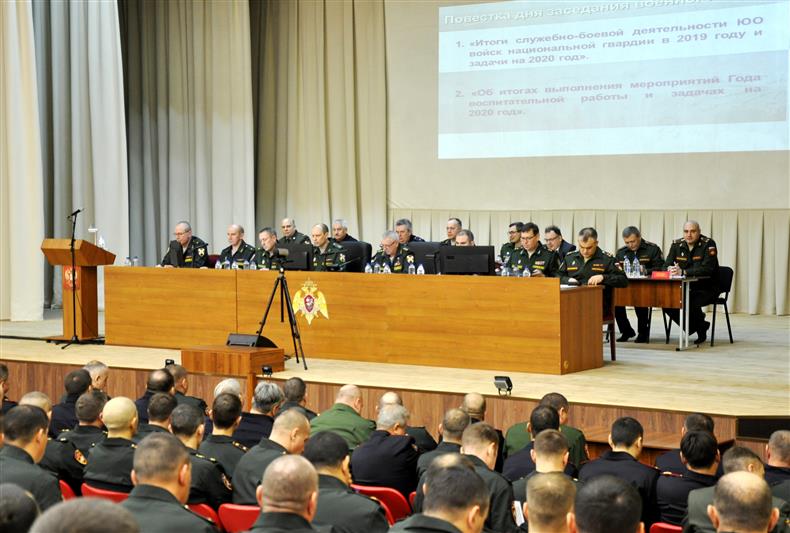 Итоги служебно-боевой деятельности за 2019 год подведены на заседании Военного совета Южного округа Росгвардии 