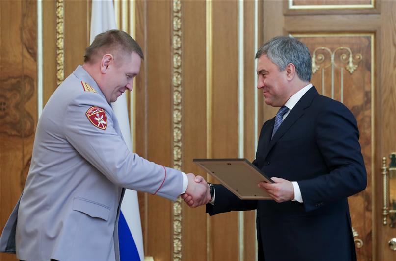 Председатель Государственной Думы вручил награды военнослужащим и сотрудникам Росгвардии