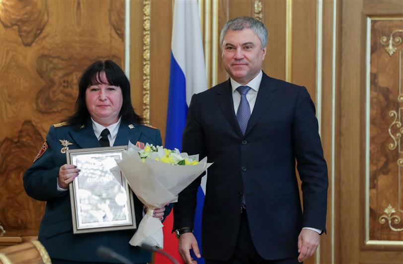 Председатель Государственной Думы вручил награды военнослужащим и сотрудникам Росгвардии