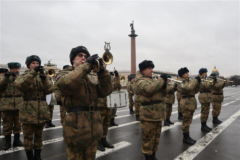 Сводный военный оркестр Северо-Западного округа Росгвардии показал высокий уровень подготовки к параду Победы в Санкт-Петербурге
