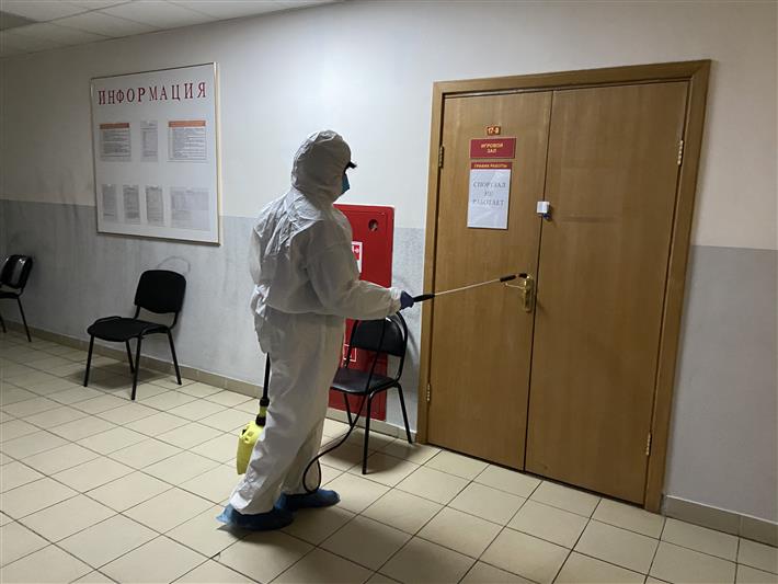 В подмосковных подразделениях Росгвардии проводятся дезинфекционные мероприятия