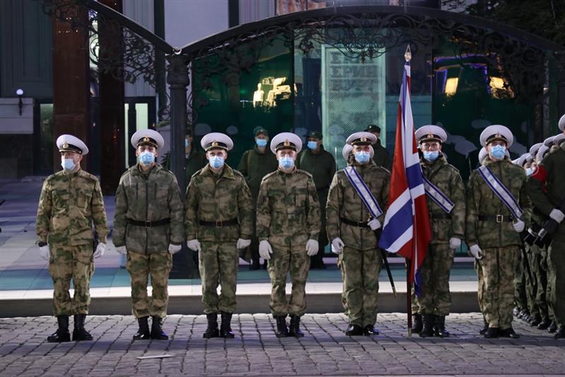 Парадный расчет Уральского округа Росгвардии принял участие в гарнизонной репетиции  парада Победы в Екатеринбурге