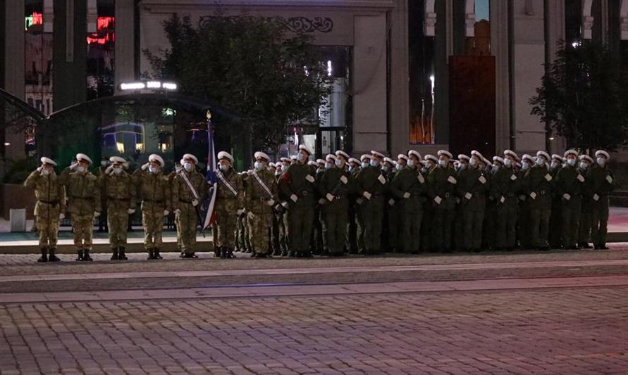 Парадный расчет Уральского округа Росгвардии принял участие в гарнизонной репетиции  парада Победы в Екатеринбурге