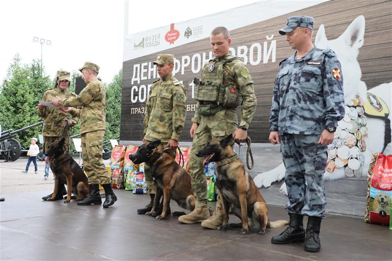 Кинологи Росгвардии вместе со своими питомцами выступили на Дне фронтовой собаки в Музее Победы (фото)