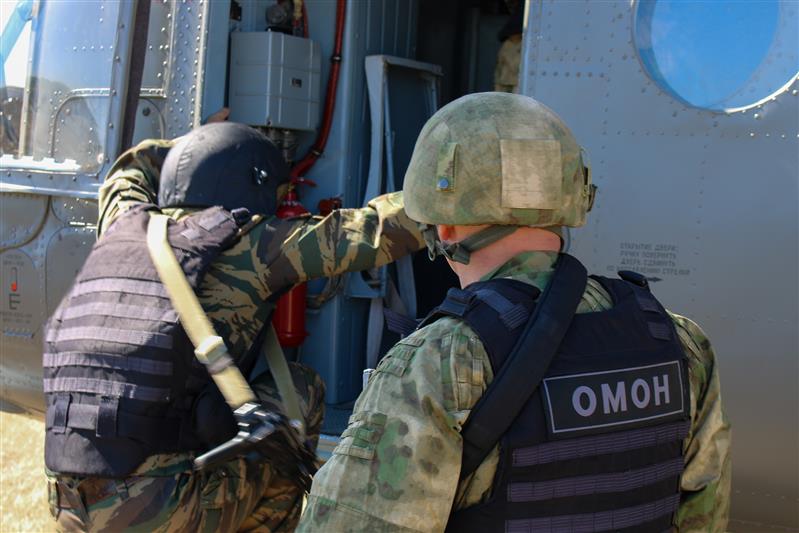 Сотрудники ставропольских спецподразделений Росгвардии отработали элементы десантно-штурмовой подготовки (фото, видео)