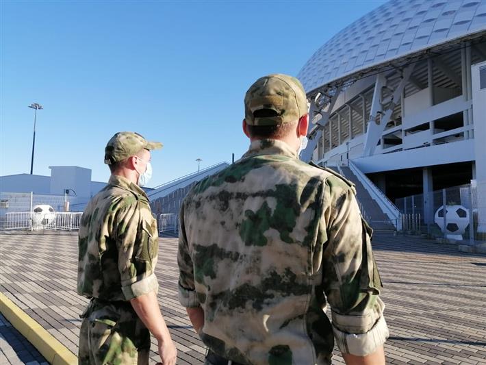 Сотрудники и военнослужащие Росгвардии обеспечили правопорядок во время футбольных матчей РПЛ на Кубани 