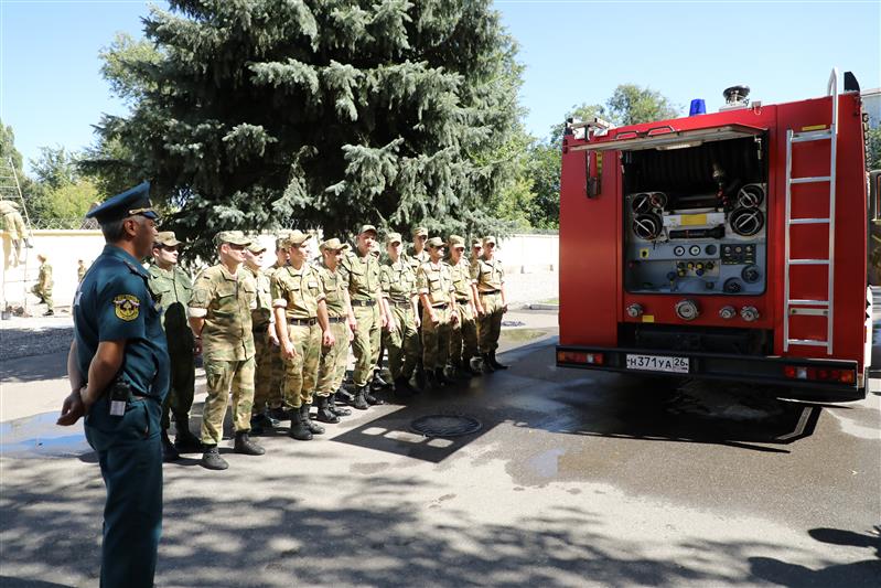 В батальоне связи Северо-Кавказского округа Росгвардии прошли межведомственные пожарно-тактические занятия