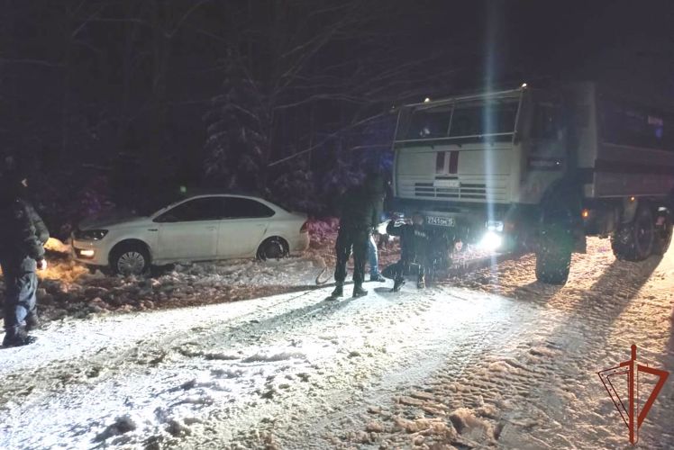 Бойцы ОМОН Росгвардии оказали помощь в ликвидации затора на месте крупного ДТП в Ленинградской области