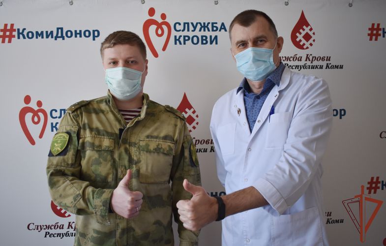 На три десятка литров пополнили росгвардейцы банк донорской крови республики Коми