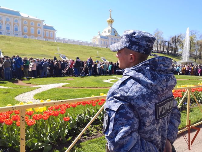 В Санкт-Петербурге росгвардейцы обеспечили правопорядок на Весеннем празднике фонтанов