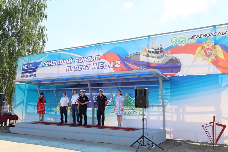 Торжественная церемония спуска на воду судна для Росгвардии состоялась в Татарстане
