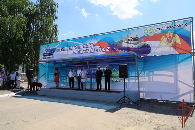 Торжественная церемония спуска на воду судна для Росгвардии состоялась в Татарстане